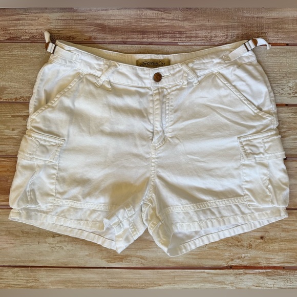 ANTHROPOLOGIE Stitch's Ivory/White 3.5" Cargo Shorts Sz S - Picture 1 of 7